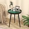 Green Wood Mid-Century Modern Coffee End Table with 16/20 Inch Sea Shell Decoration